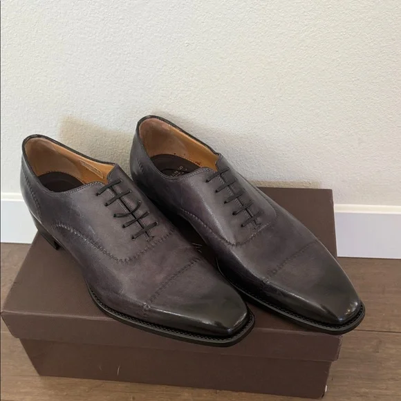 Classic Gray Men's Oxford Shoes - Picture 1 of 6